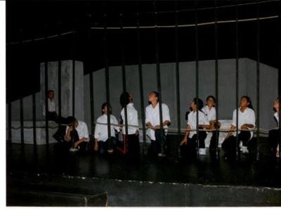 A Photograph of the Theatrical Performance "Al-Qafaṣ", the Popular Theatre Troupe, 2006 
