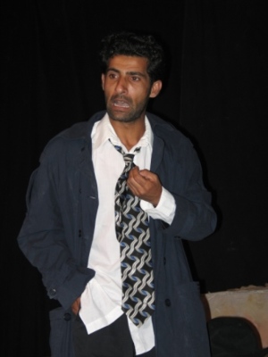 A Photograph of Mʿammar Saʿadeh the Theatrical Performance "Luʿbat ash-Shater", the Popular Theatre Troupe, 2008
