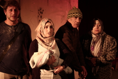 A Photograph of the Theatrical Performance "Rihlat abu al-Khaizaran", the Popular Theatre Troupe, 2016
