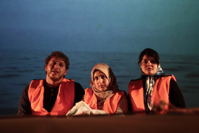 A Photograph of the Theatrical Performance "Rihlat abu al-Khaizaran", the Popular Theatre Troupe, 2016

