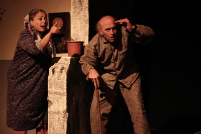 A Photograph of the Theatrical Performance "Rihlat abu al-Khaizaran", the Popular Theatre Troupe, 2016
