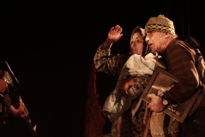 A Photograph of the Theatrical Performance "Rihlat abu al-Khaizaran", the Popular Theatre Troupe, 2016
