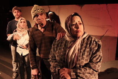 A Photograph of the Theatrical Performance "Rihlat abu al-Khaizaran", the Popular Theatre Troupe, 2016
