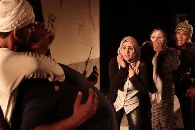 A Photograph of the Theatrical Performance "Rihlat abu al-Khaizaran", the Popular Theatre Troupe, 2016
