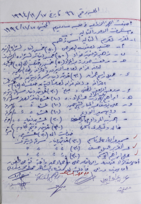 The Minutes of the Agricultural Committee Session No.96 of 1994