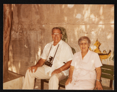 Elizabeth Naṣer with a Friend of Rawdat el-Zuhur Society, al-Quds (Jerusalem), 1996
