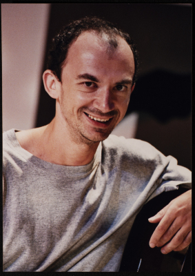 A Photograph of a Theatre Staff Member During Preparations for the Theatrical Performance "Bayad al-Aynayn", al-Midan Theatre, 2005	