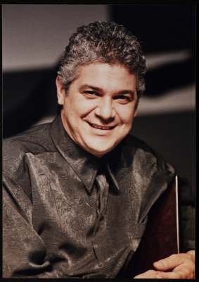 A Photograph of ʾEyad Shtay Before the Theatrical Performance of "Bayad al-Aynayn", al-Midan Theatre 