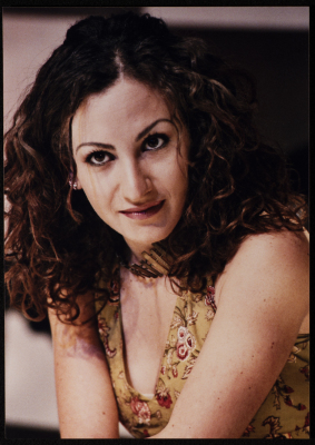 A Photograph of Hanan Hillo Before the Theatrical Performance of "Bayad al-Aynayn", al-Midan Theatre, 2005