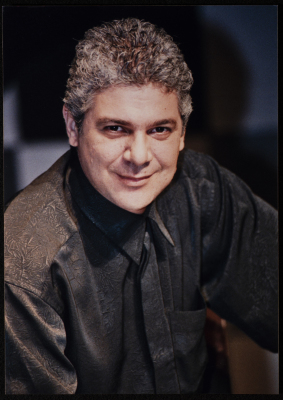 A Photograph of ʾEyad Shtay Before the Theatrical Performance of "Bayad al-Aynayn", al-Midan Theatre 