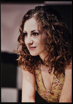 A Photograph of Hanan Hillo Before the Theatrical Performance of "Bayad al-Aynayn", al-Midan Theatre, 2005