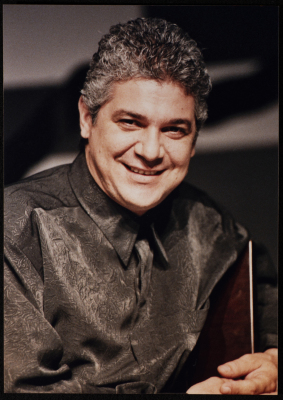 A Photograph of ʾEyad Shtay Before the Theatrical Performance of "Bayad al-Aynayn", al-Midan Theatre 