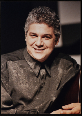 A Photograph of ʾEyad Shtay Before the Theatrical Performance of "Bayad al-Aynayn", al-Midan Theatre 