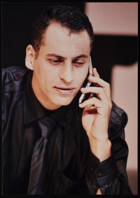A Photograph of Jawad Abdel-Ghany Before the Theatrical Performance of "Bayad al-Aynayn", al-Midan Theatre, 2005 

