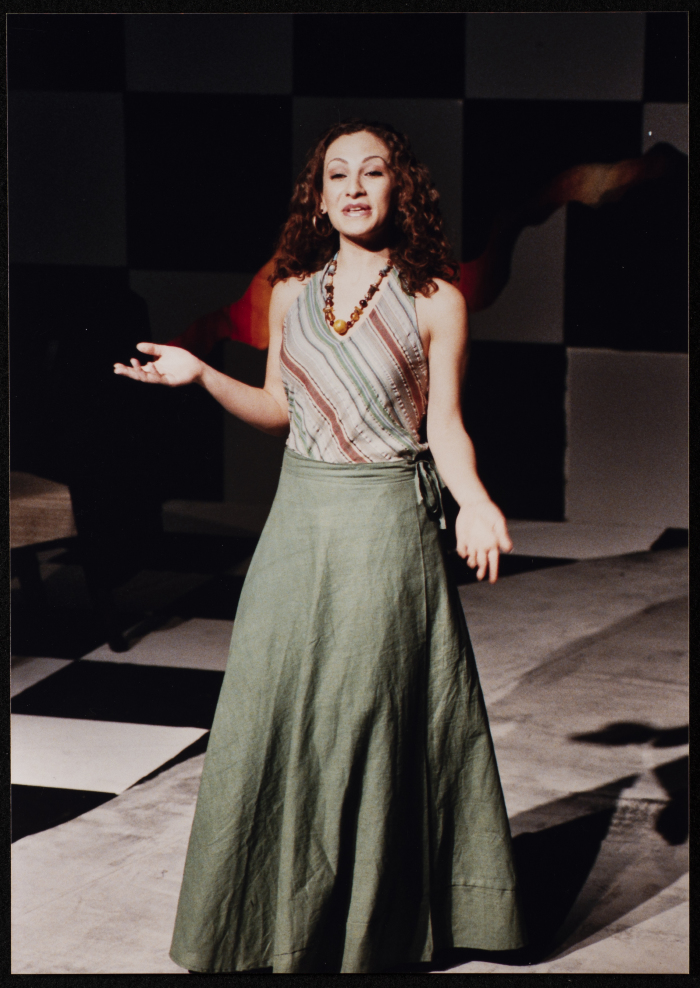 A Photograph of Hanan Hillo During the Theatrical Performance 