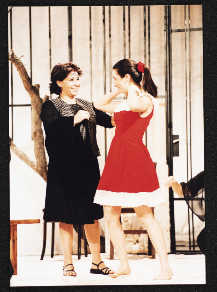 A Photograph of Two Actresses During the Theatrical Performance 