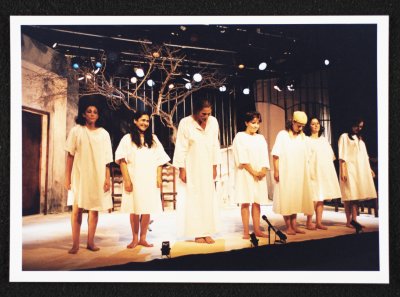 A Photograph of the Theatrical Performance "Sayyedat al-Bayt", al-Midan Theatre, 2000	