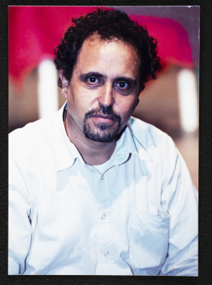 A Photograph of a Theatre Staff Member at the "Buʾs Wa Ruʿb Reich ath-Thaleth" Rehearsals, al-Midan Theatre, 2002