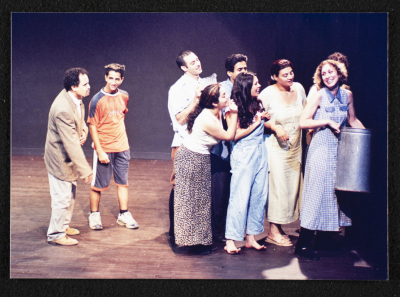 A Photograph of Actors at the "Buʾs Wa Ruʿb Reich ath-Thaleth" Rehearsals, al-Midan Theatre, 2002