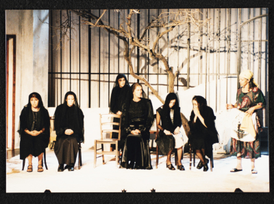 A Photograph of the Theatrical Performance "Sayyedat al-Bayt", al-Midan Theatre, 2000	