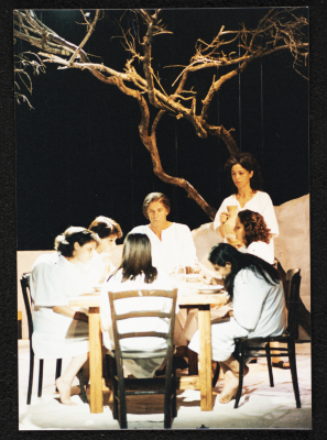 A Photograph of the Theatrical Performance "Sayyedat al-Bayt", al-Midan Theatre, 2000	