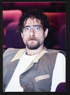 A Photograph of Ehab Salameh at the "Buʾs Wa Ruʿb Reich ath-Thaleth" Rehearsals, al-Midan Theatre, 2002