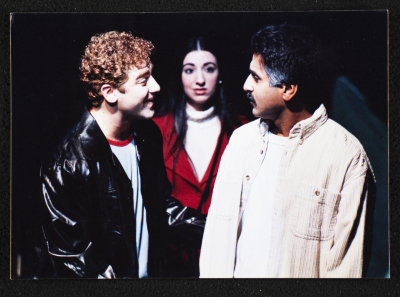 A Photograph of Actors During the Theatrical Performance "Mashhad Min al-Jiser", al-Midan Theatre, 2002