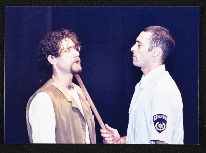 A Photograph of ʾihab Salameh and Ashraf Barhum at Rehearsals for the Theatrical Performance 