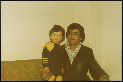 A Photograph of Nabil Batrawy and His Daughter Majd, Gaza, 1990
