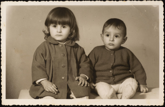 A Photograph of Siblings Hashim and Suhair Samir Barquny, Gaza, 1965 
