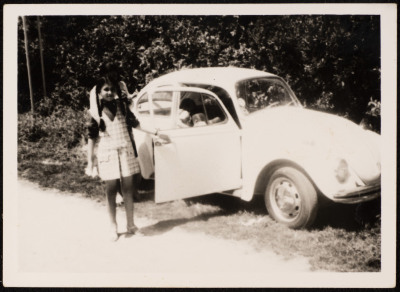 A Photograph of Zuya Batrawy Standing by a Car, Gaza, 1970 
