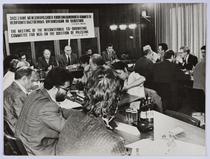 Ibrahim Dakkak  in the international cooperation meeting of the NGO Committee regarding the Israeli–Palestinian conflict