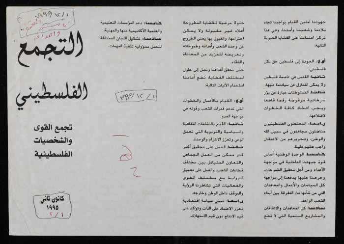 The Palestinian Complex, Documents 