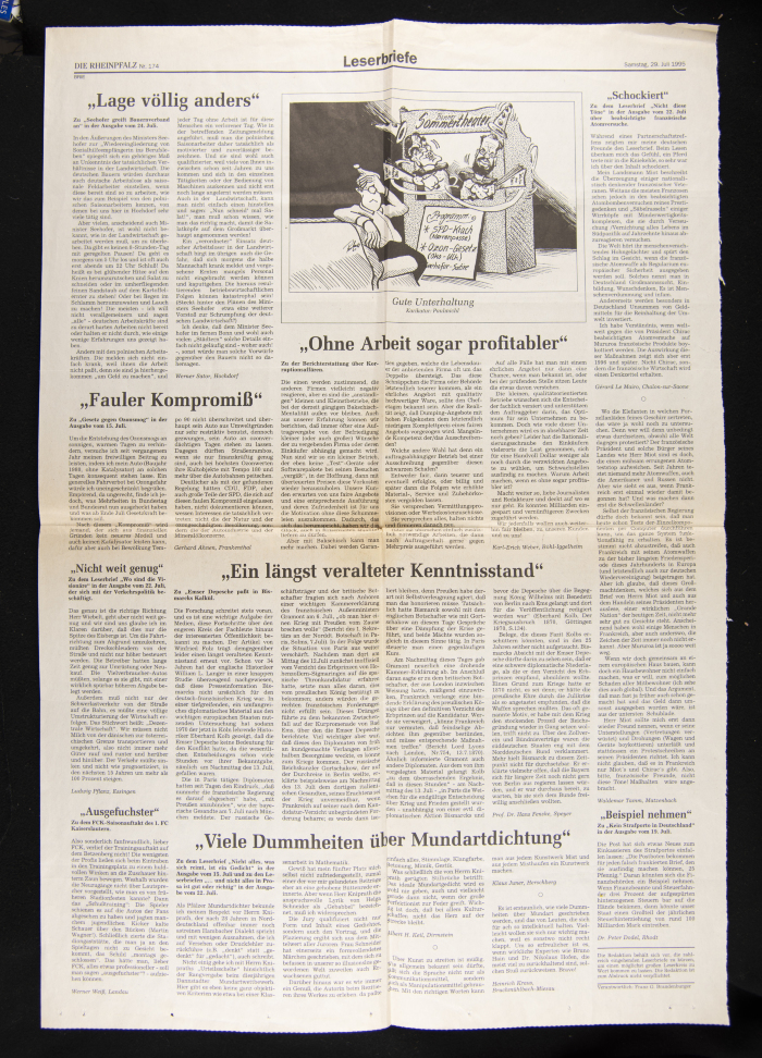 A Newspaper Clipping from X, Issue No. 1 
