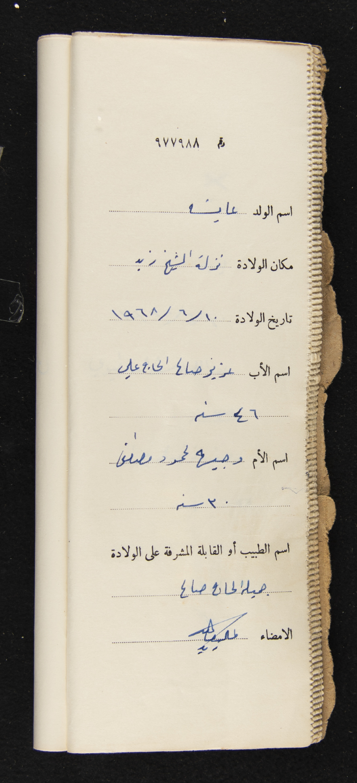 دفتر مواليد بلدة يعبد رقم 9