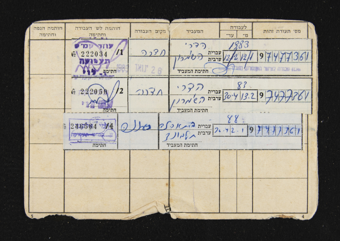 A Work Identity Card for Muhmmad Zaid al-Kailany