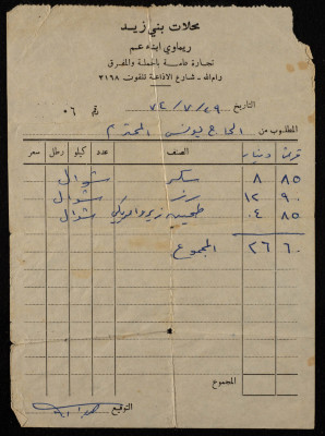 وصل قبض لمحلات بني زيد 
