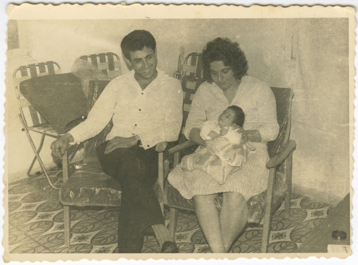 A man, his wife and their daughter from the Badarneh family