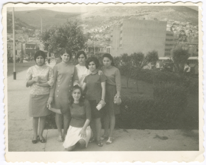 A group of girls on a street in the city of Nazareth