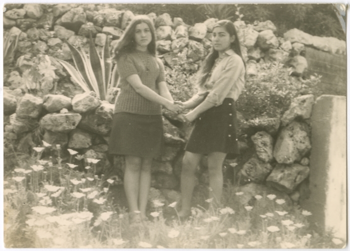 Wajeeha Na'amneh and Jihan Tahawkho in Dar al-Muallimeen Garden