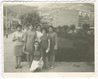 A group of girls on a street in the city of Nazareth