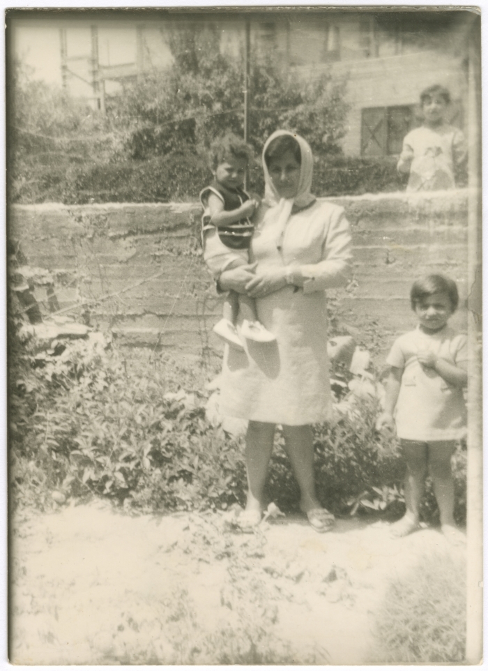 A woman and her children