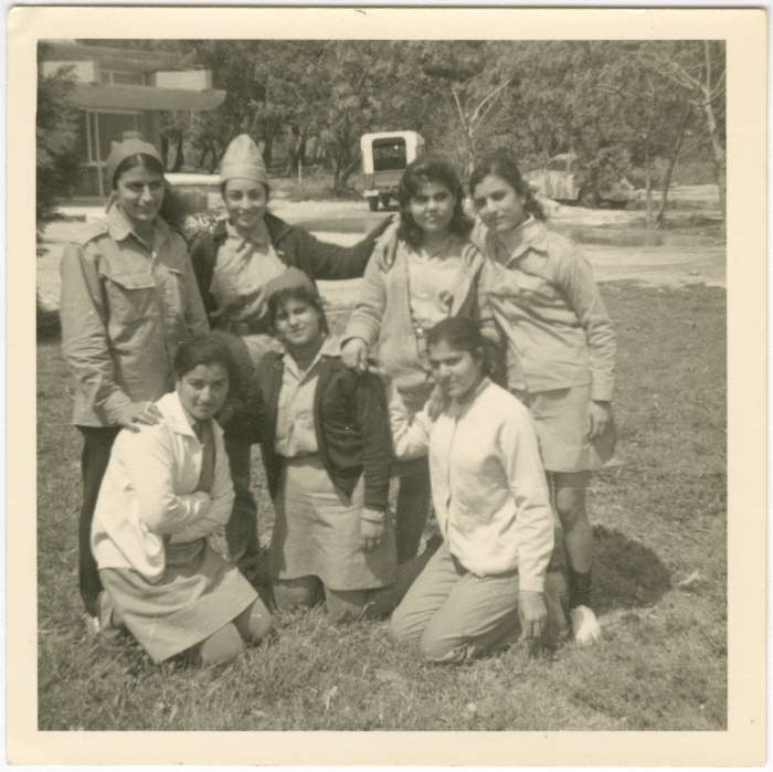 A group of girls during a training course for scouts