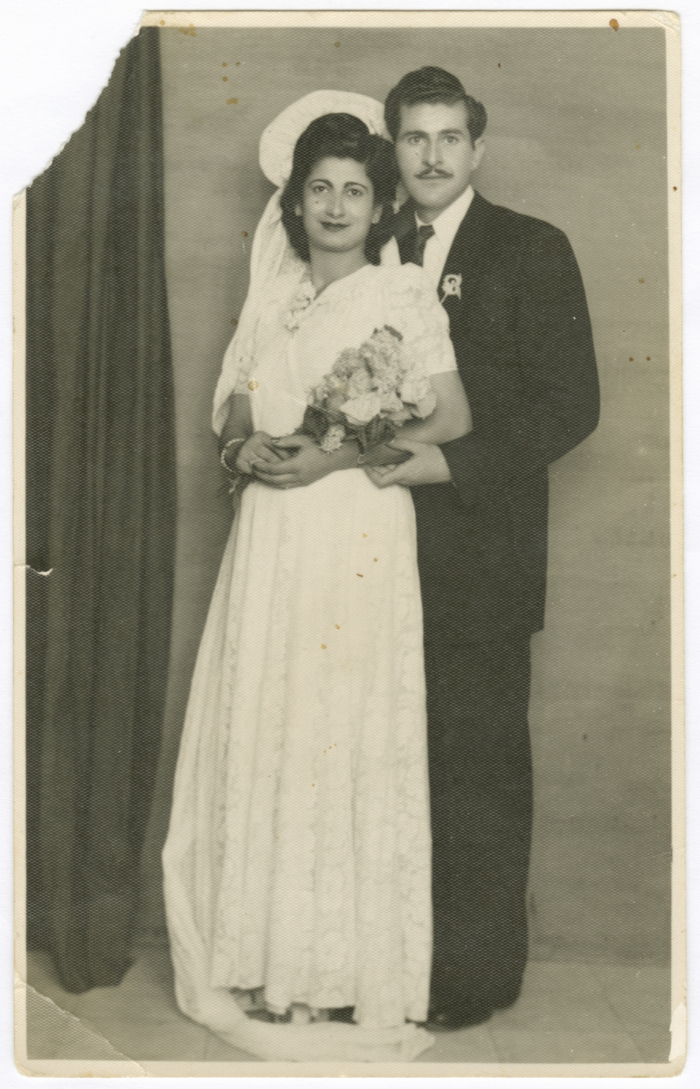 Mifreh Abdullah and his Wife Anesa in a Studio in their Wedding Day 