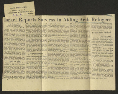 A Clipping from the "Christian Science Monitor" Newspaper, 1 July 1953 