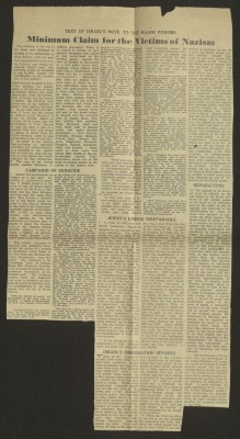 Two Pages of "The Jerusalem Post" Newspaper, 1951