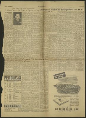 Two Pages of "The Jerusalem Post" Newspaper, 28 June 1957