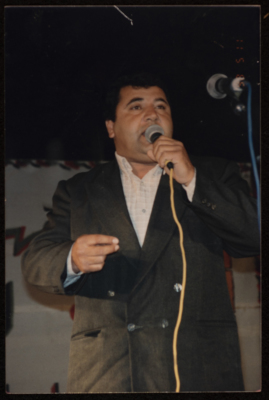 A Reciter of Zajal at the Saffa Heritage, Culture, and Art Festival, Handalah Cultural Center, 1998	