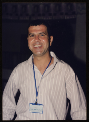 Mahmoud Karaja at the 3rd Saffa Culture and Art Festival, Handalah Cultural Center, 2006