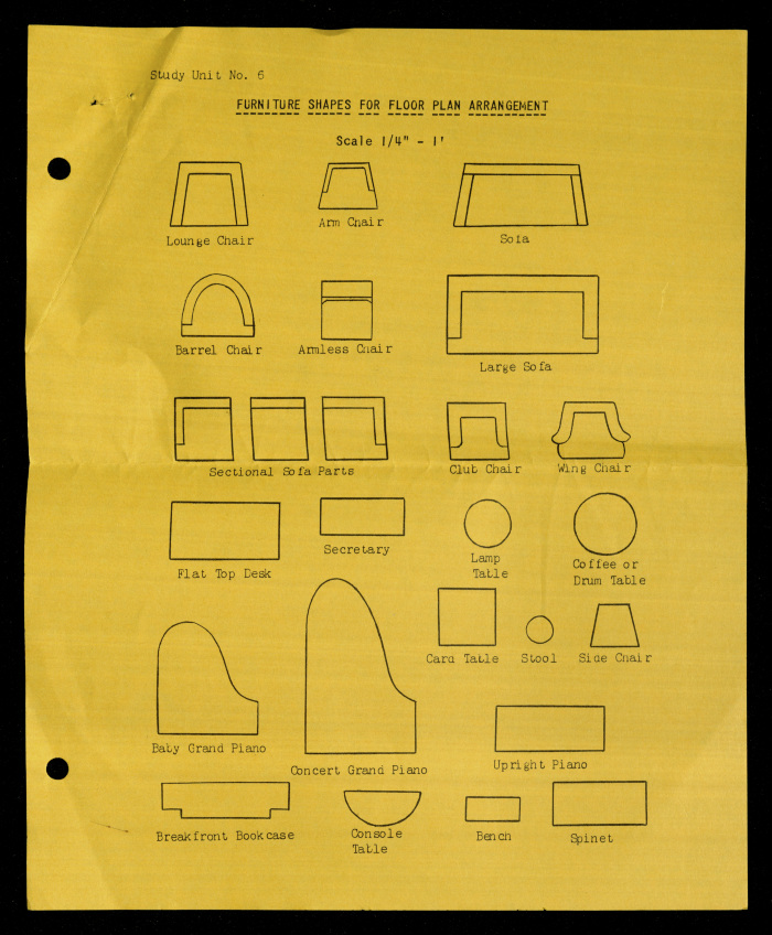A Photograph of Furniture Shapes for Floor Plan Arrangement